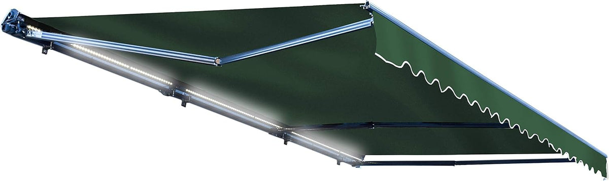 Motorized Retractable Patio Awning, 16x10 Feet, Polyester Canopy, Blue Z2839
