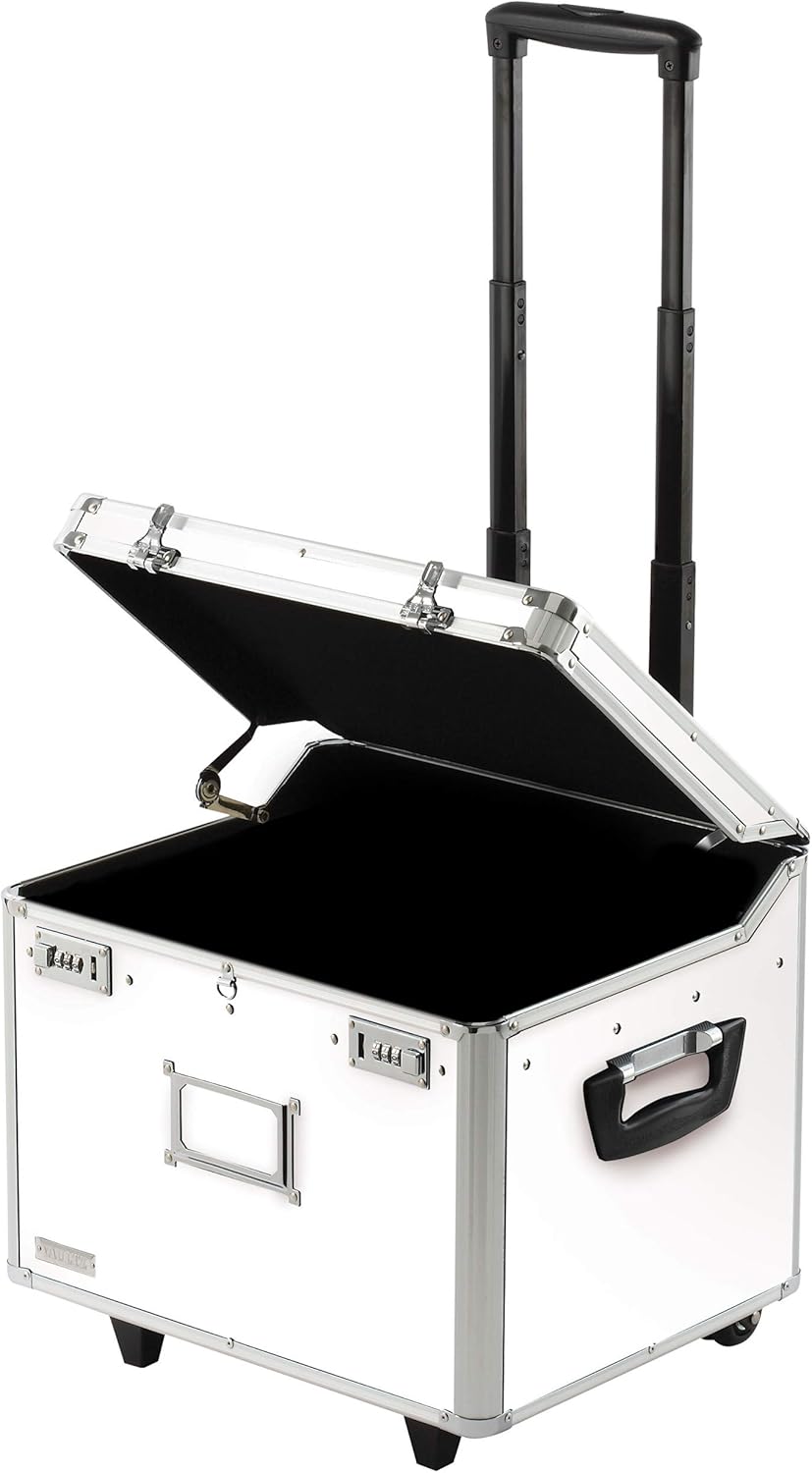 White Locking Mobile Rolling File Storage Chest R1750