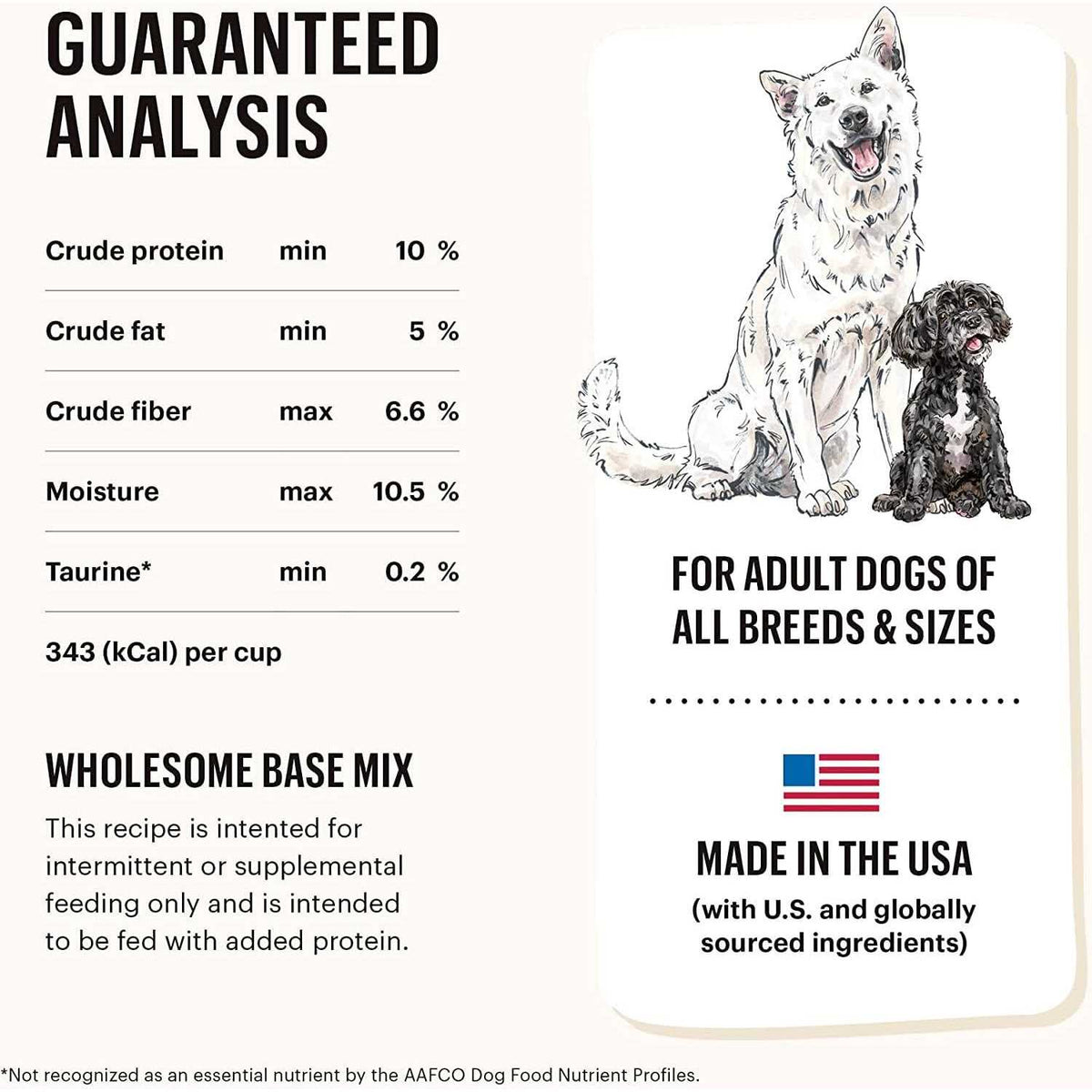 Dehydrated Whole Grain Veggie & Fruit Base Mix Dog Food T5055