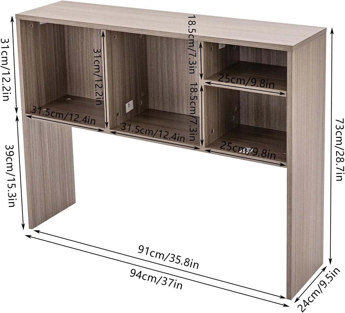 Gray Desk Bookshelf Organizer A558820