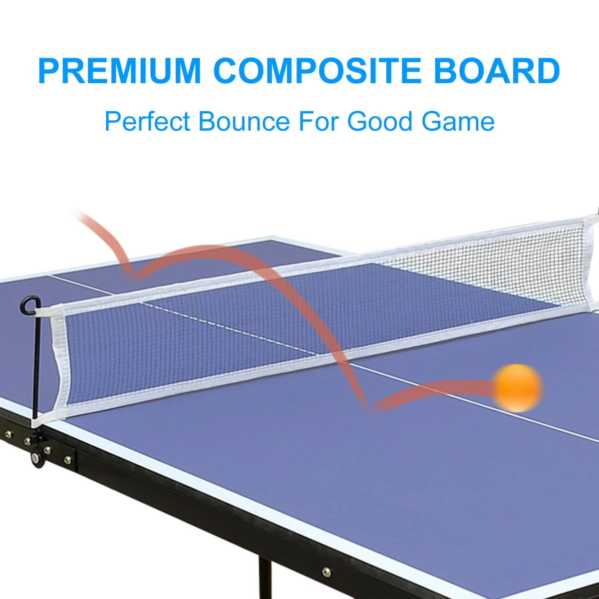 Foldable Ping Pong Table Set with Net, 2 Paddles and 3 Balls, Blue E254