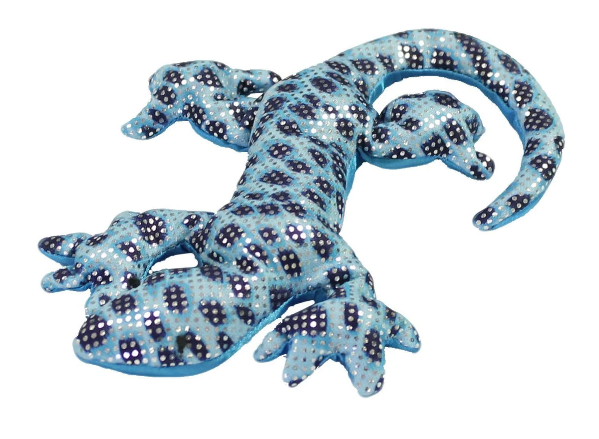 Blue Glitter Plush Gecko Lizard Toy Paperweight F458083