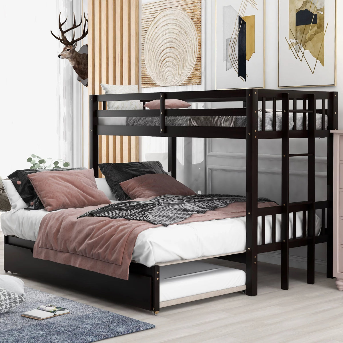 Twin Trundle Bunk Bed F266