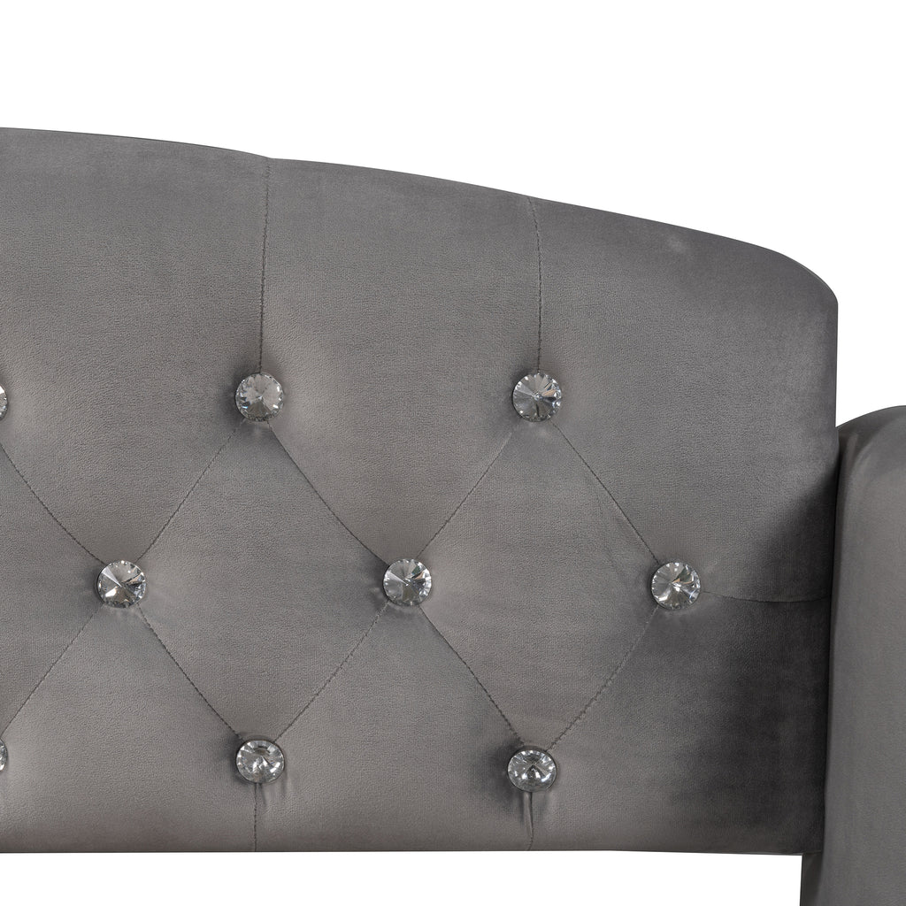 Twin Size Tufted Button Daybed Gray P260