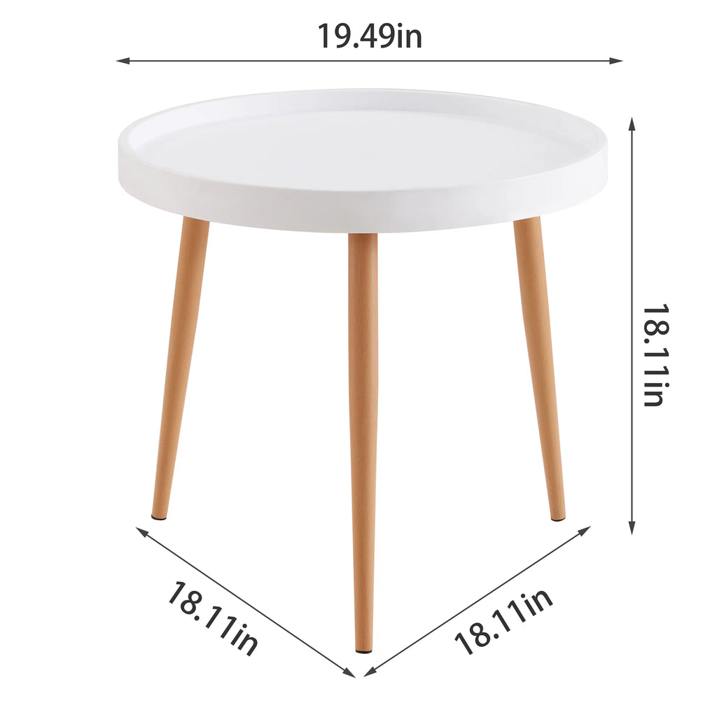 White MDF Top Wood Leg Coffee Table N10708