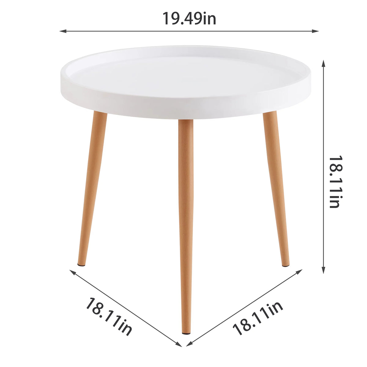 White MDF Top Wood Leg Coffee Table N10708