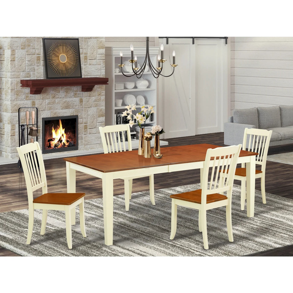 5 Piece Wood Dining Set with Slatted Chairs G82782