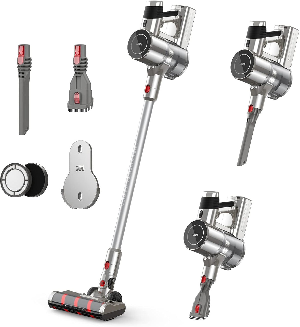 Cordless Stick Vacuum Cleaner 28KPA 3 in 1 Lightweight with LED Headlights Detachable Battery D7521