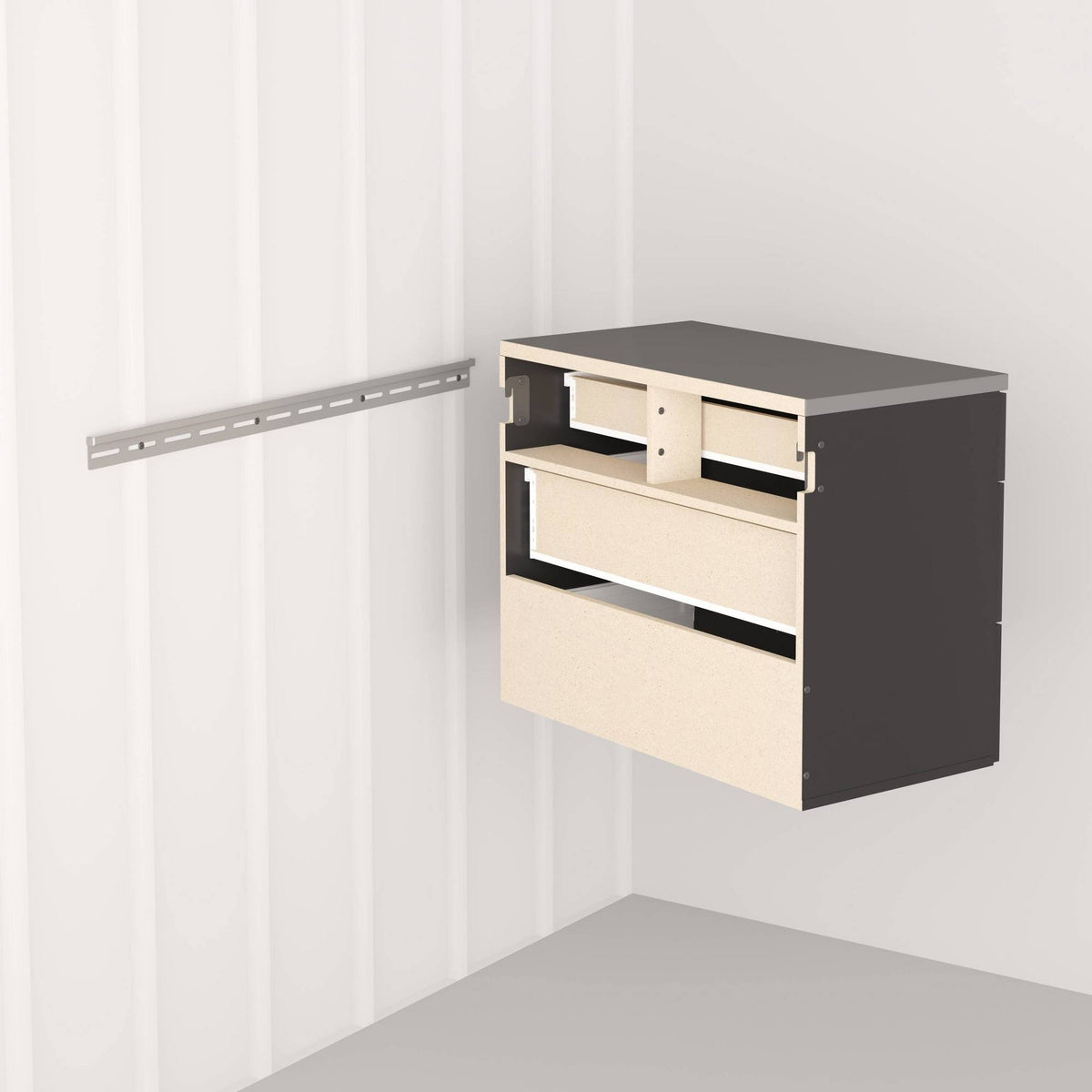 3 Drawer Black Storage Cabinet D8314