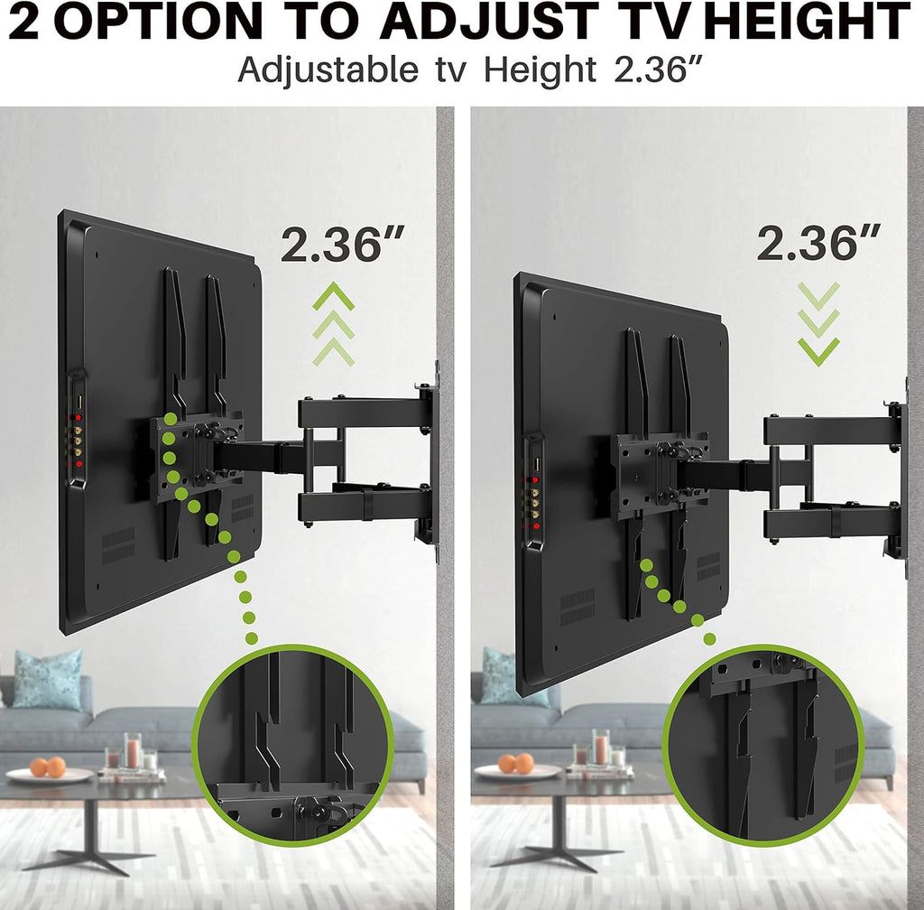 Full Motion TV Wall Mount for 32-65 inch Flat Screen TVs, Max VESA 400x400mm, Holds up to 110lbs, Pack of 2 N7585