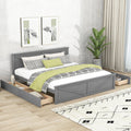 King Size Wooden Platform Bed Gray R151393