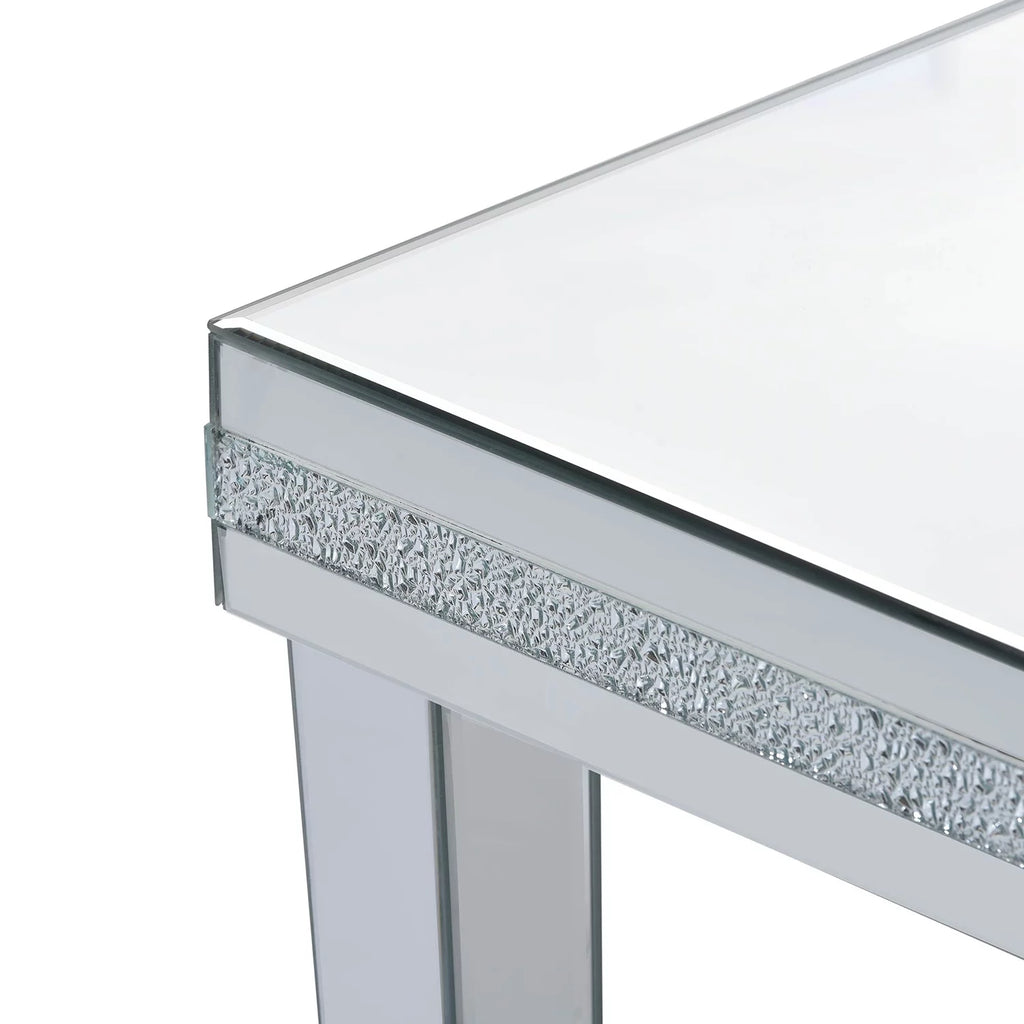 Glass Mirrored Side Table with Adjustable Height Legs X45140