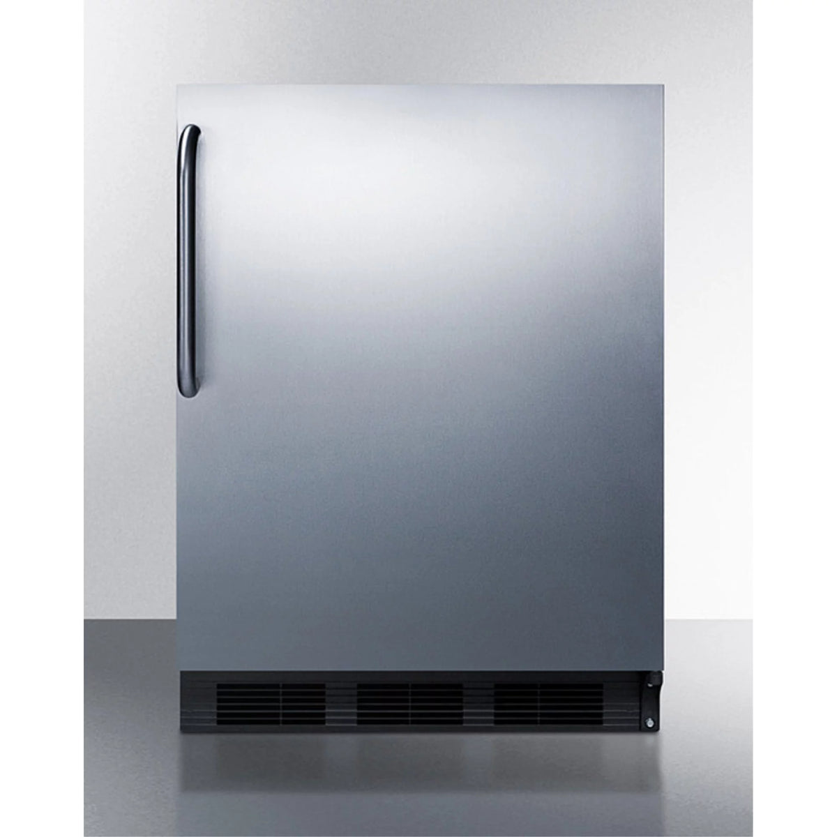 Built-in Undercounter Auto Defrost Refrigerator with Stainless Steel Door and Black Cabinet J537