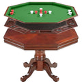 3 in 1 Octagon Poker Table, Dining & Bumper Pool Table - Walnut Hardwood R349