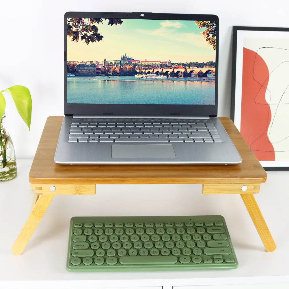 100% Bamboo Laptop Desk with Folding Legs T677