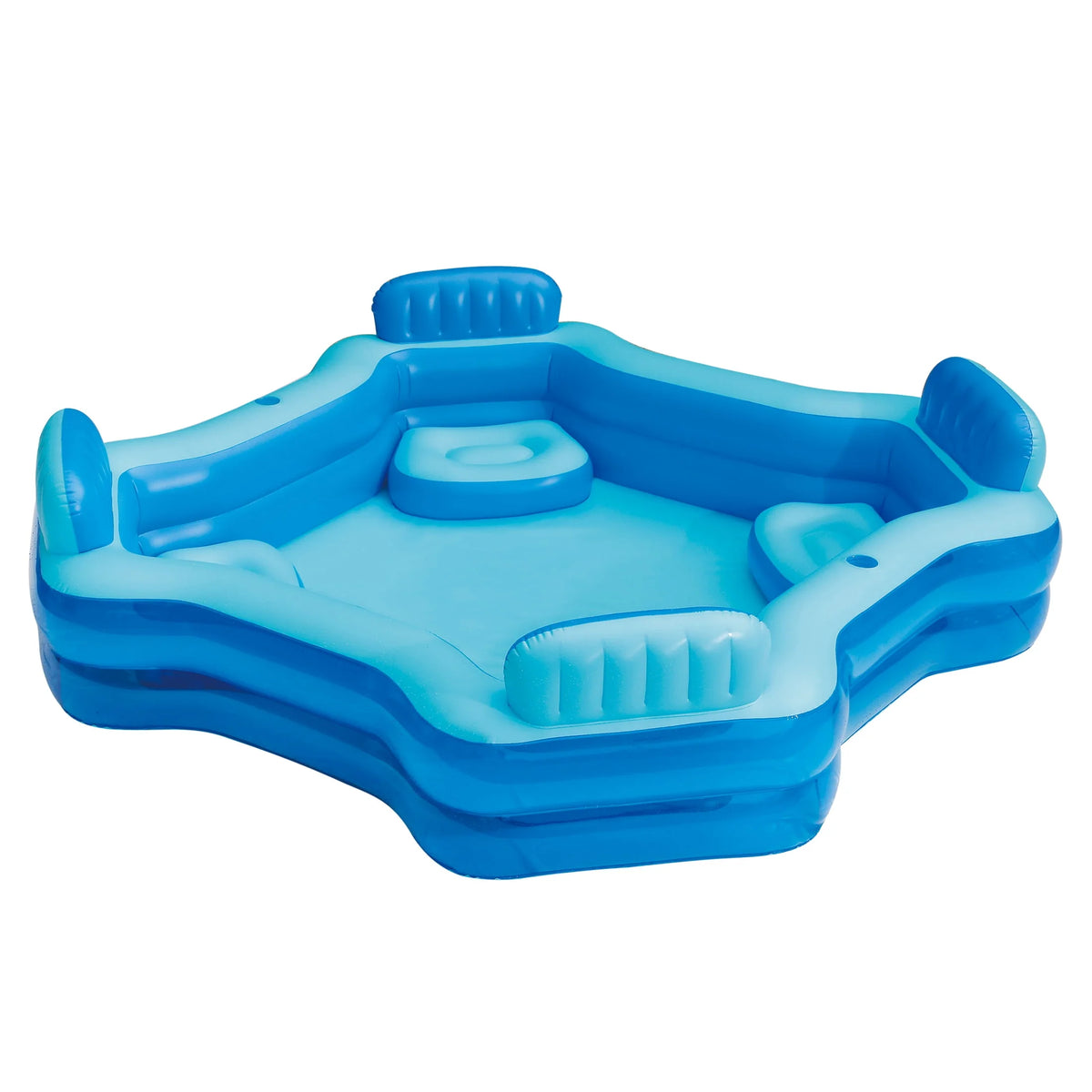 Blue Inflatable Family Swimming Pool 4 Seats Square T677804