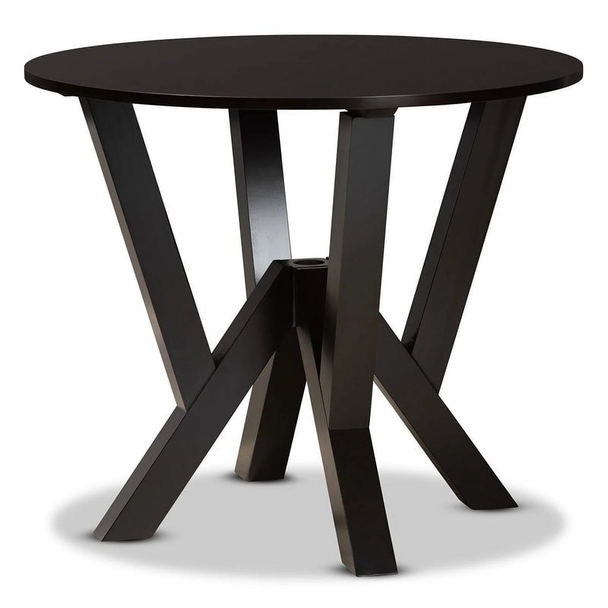Dark Brown Round Wood Dining Table G755
