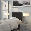 King Size Tufted Dark Gray Upholstered Headboard I66190