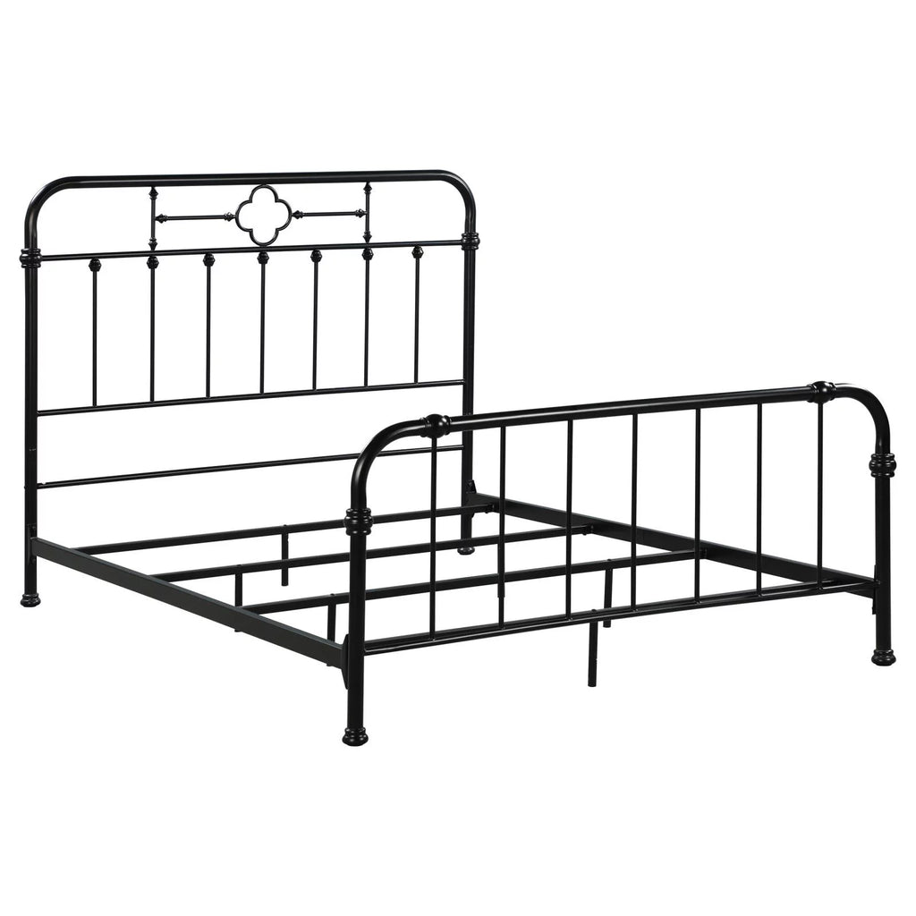 King Metal Panel Bed Matte Black I616186