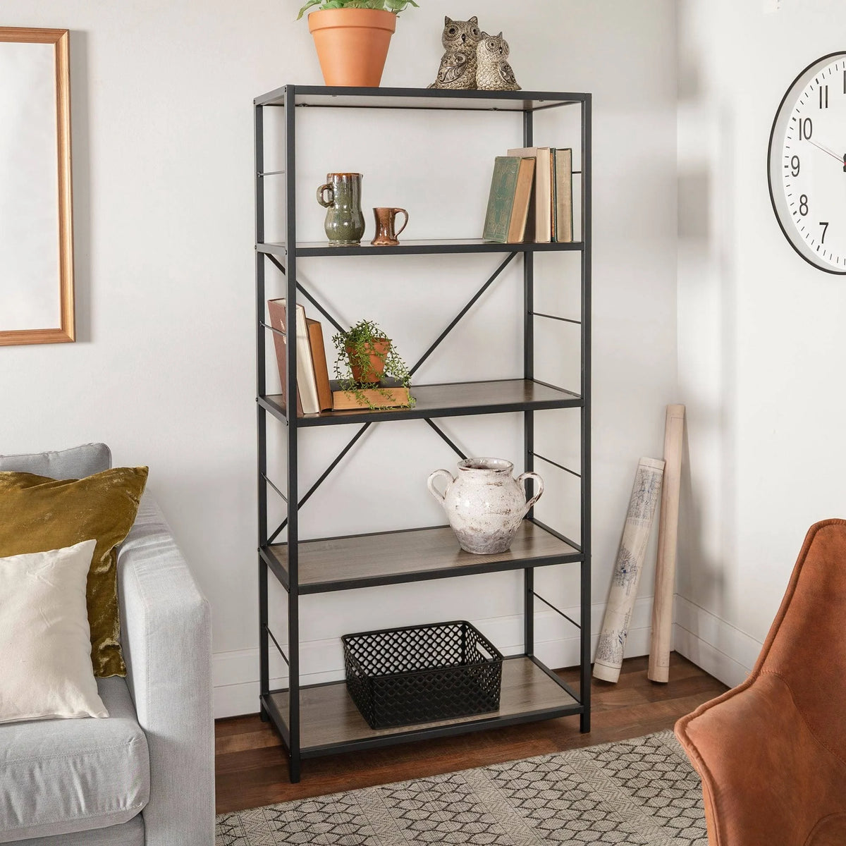 Industrial Rustic Bookshelf B878
