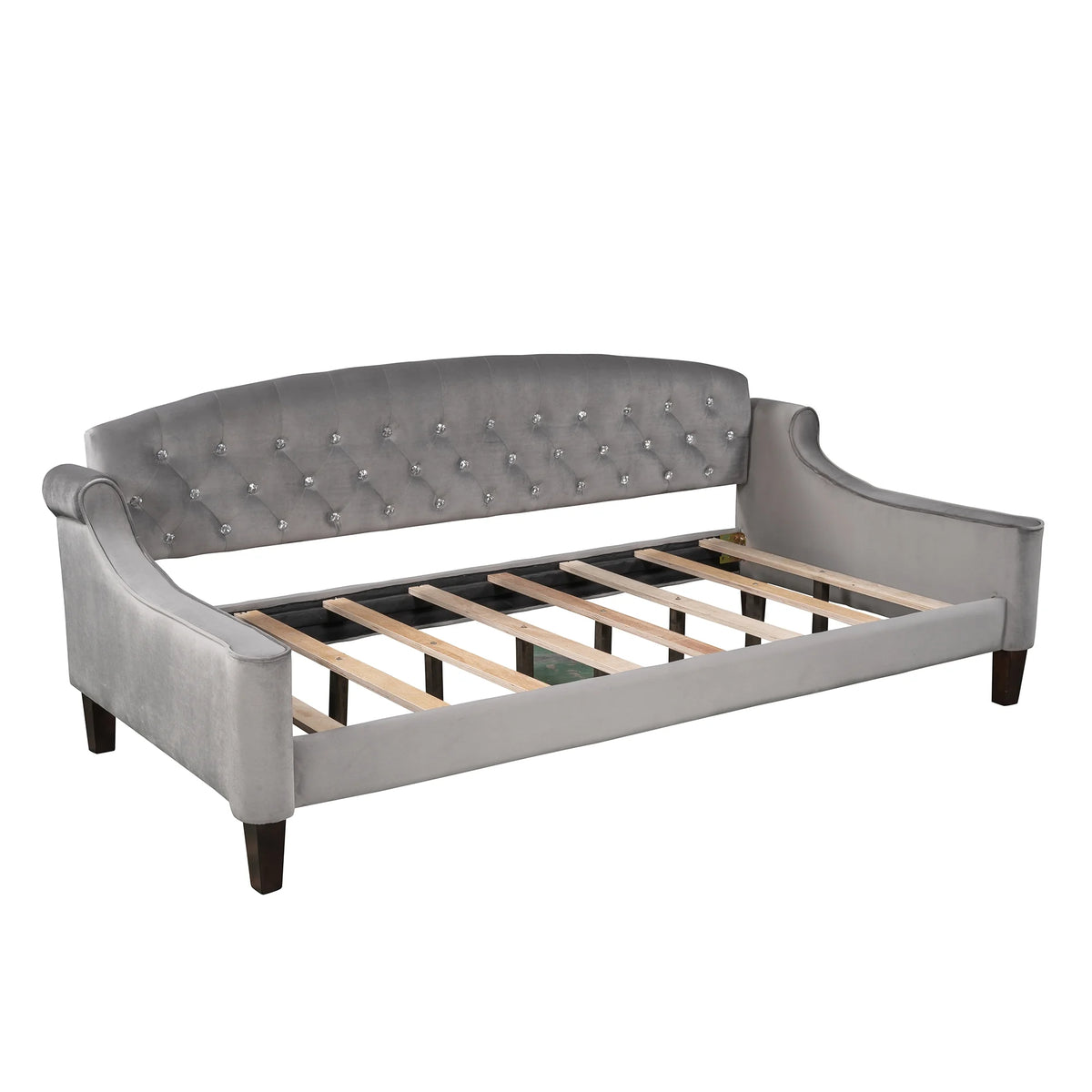 Twin Size Tufted Button Daybed Gray P260