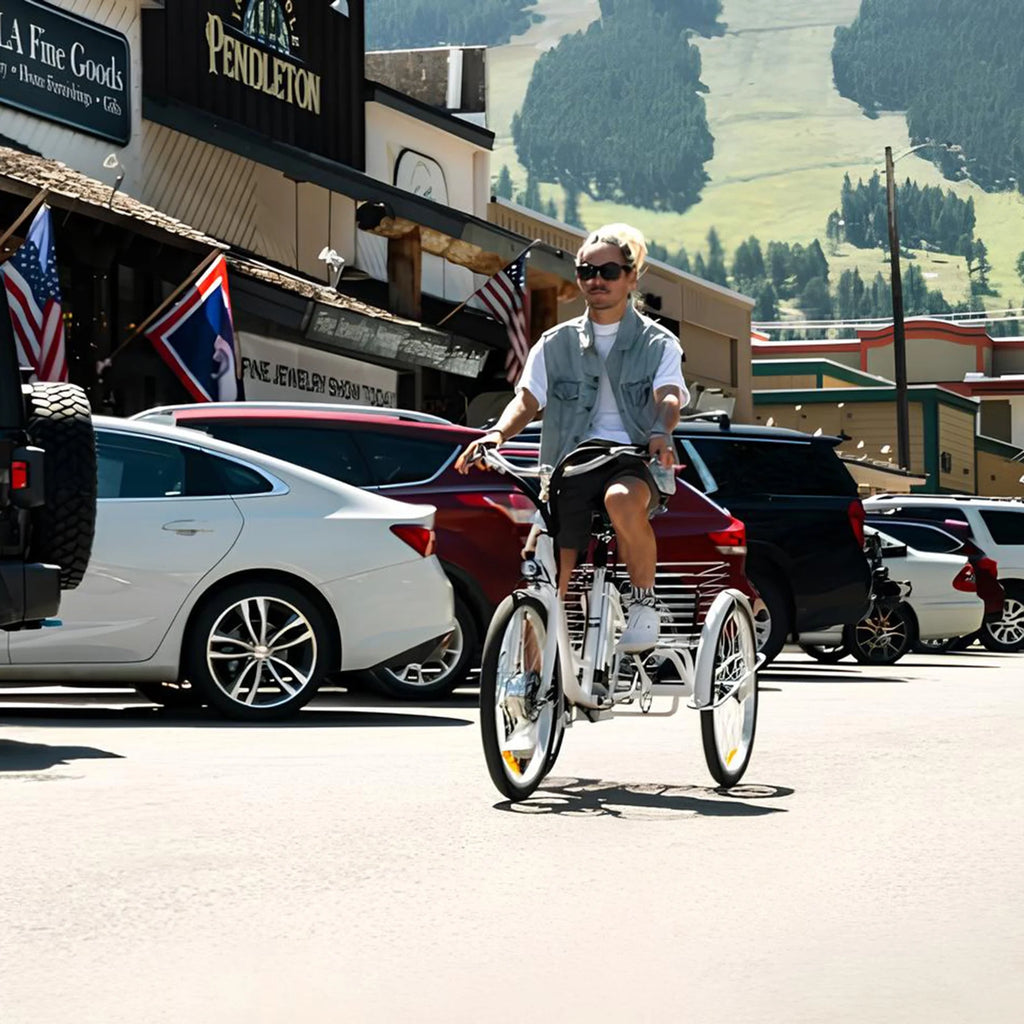 26" 350W Electric Tricycle with Basket 36V 10Ah Navy F2278