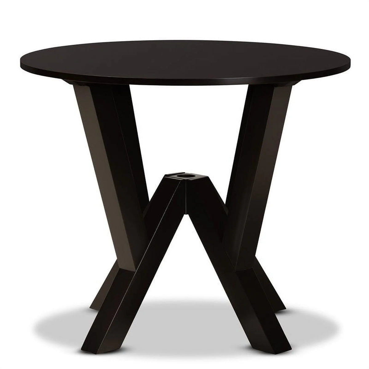 Dark Brown Round Wood Dining Table G755