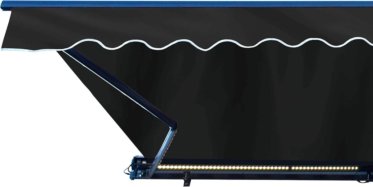 Motorized Retractable Patio Awning, 16x10 Feet, Polyester Canopy, Blue Z2839
