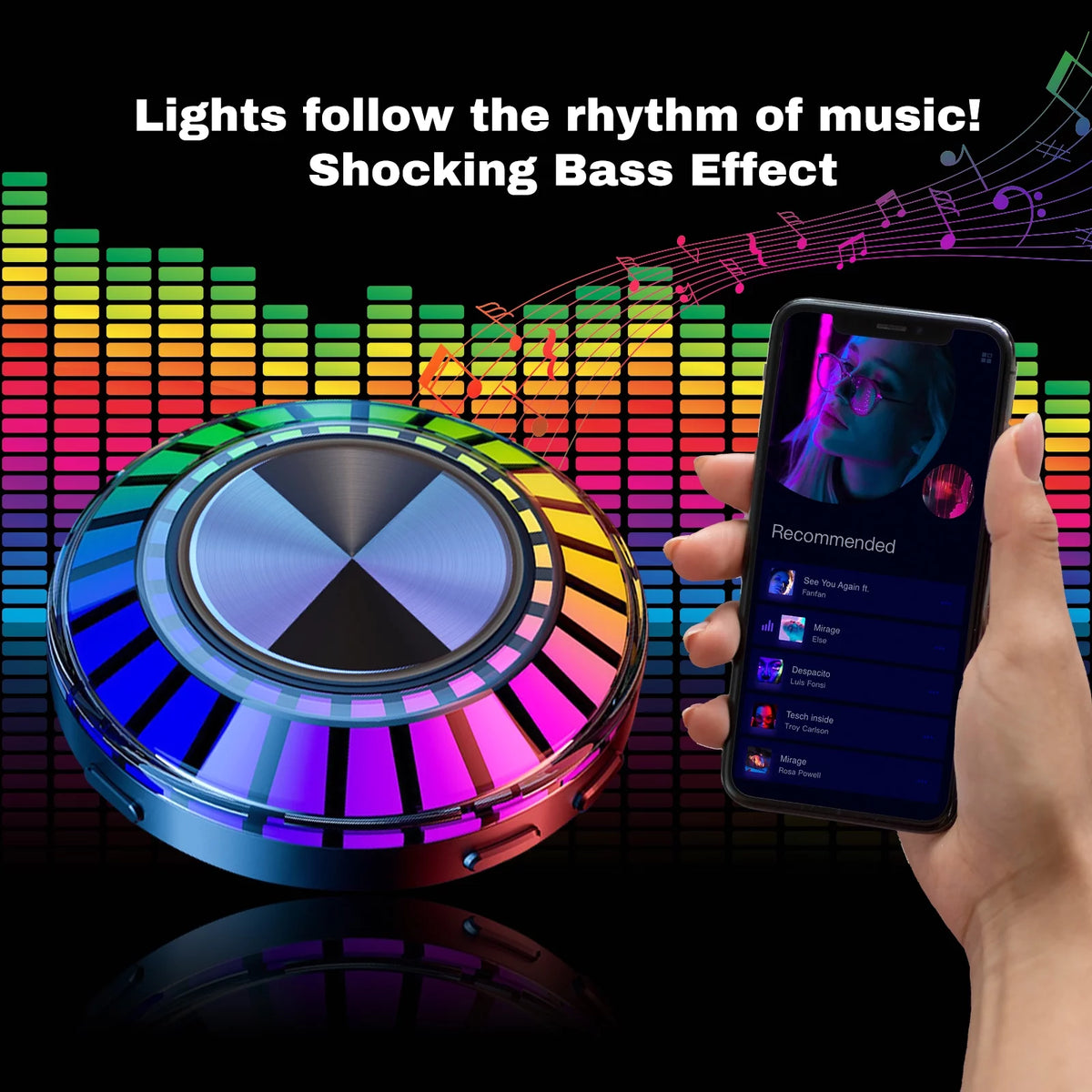 Bone Conduction Speaker Bluetooth with RGB Rhythm Lights Z1007