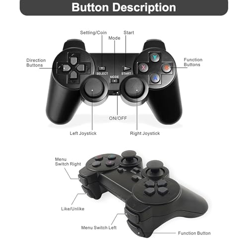 Retro Game Console Stick 4K HDMI 2.4G Wireless Controllers 64GB X65233