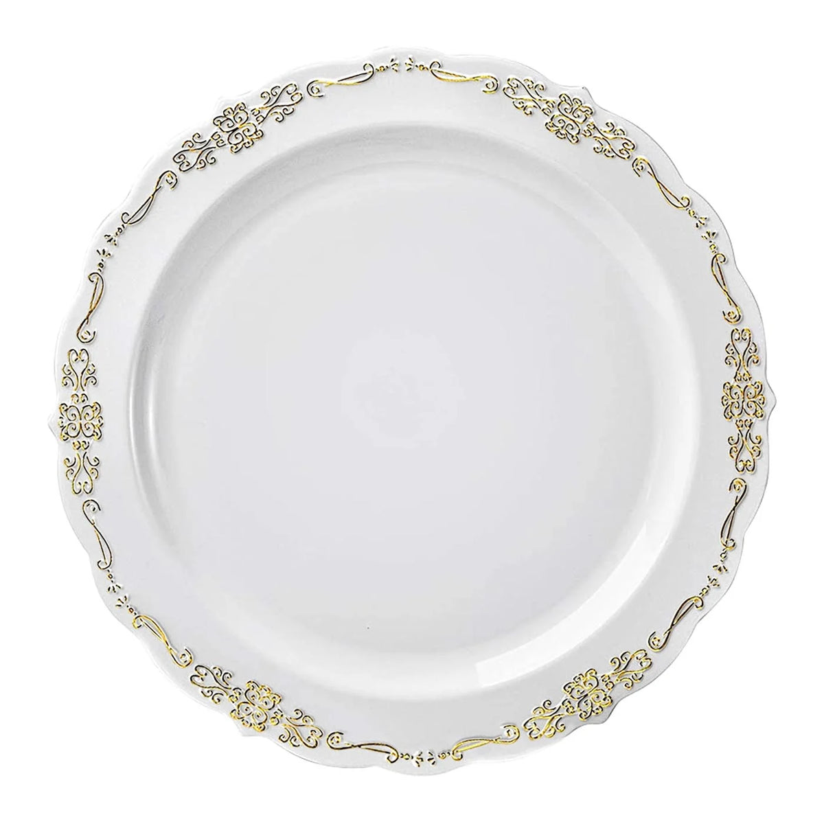 White Gold Disposable Plastic Wedding Value Set (60 Guests) I8534