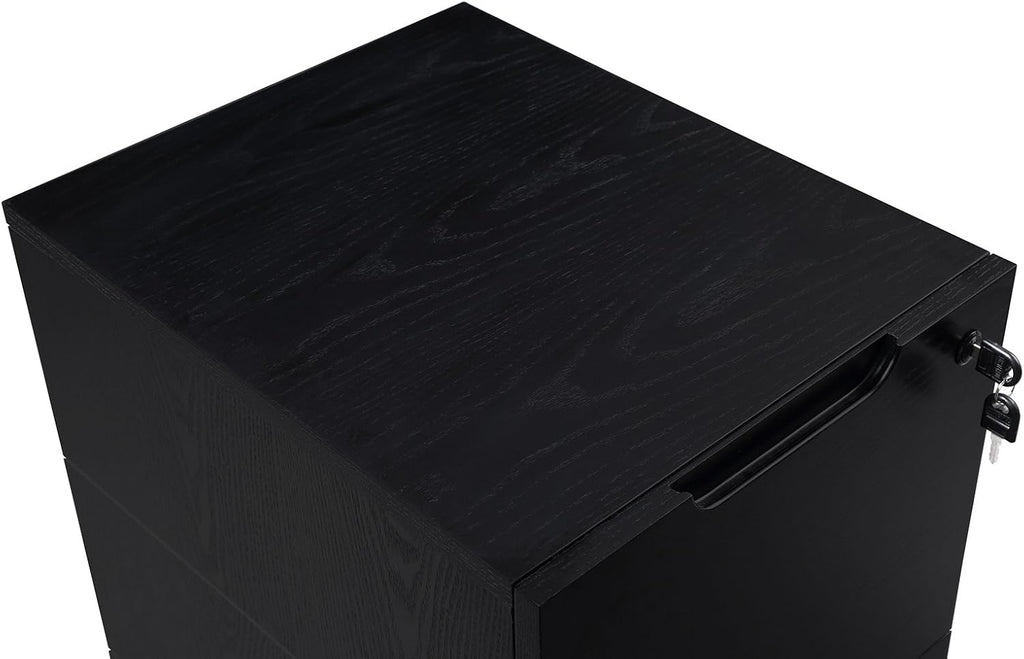 Black Oak 2 Drawer Mobile Filing Pedestal M951