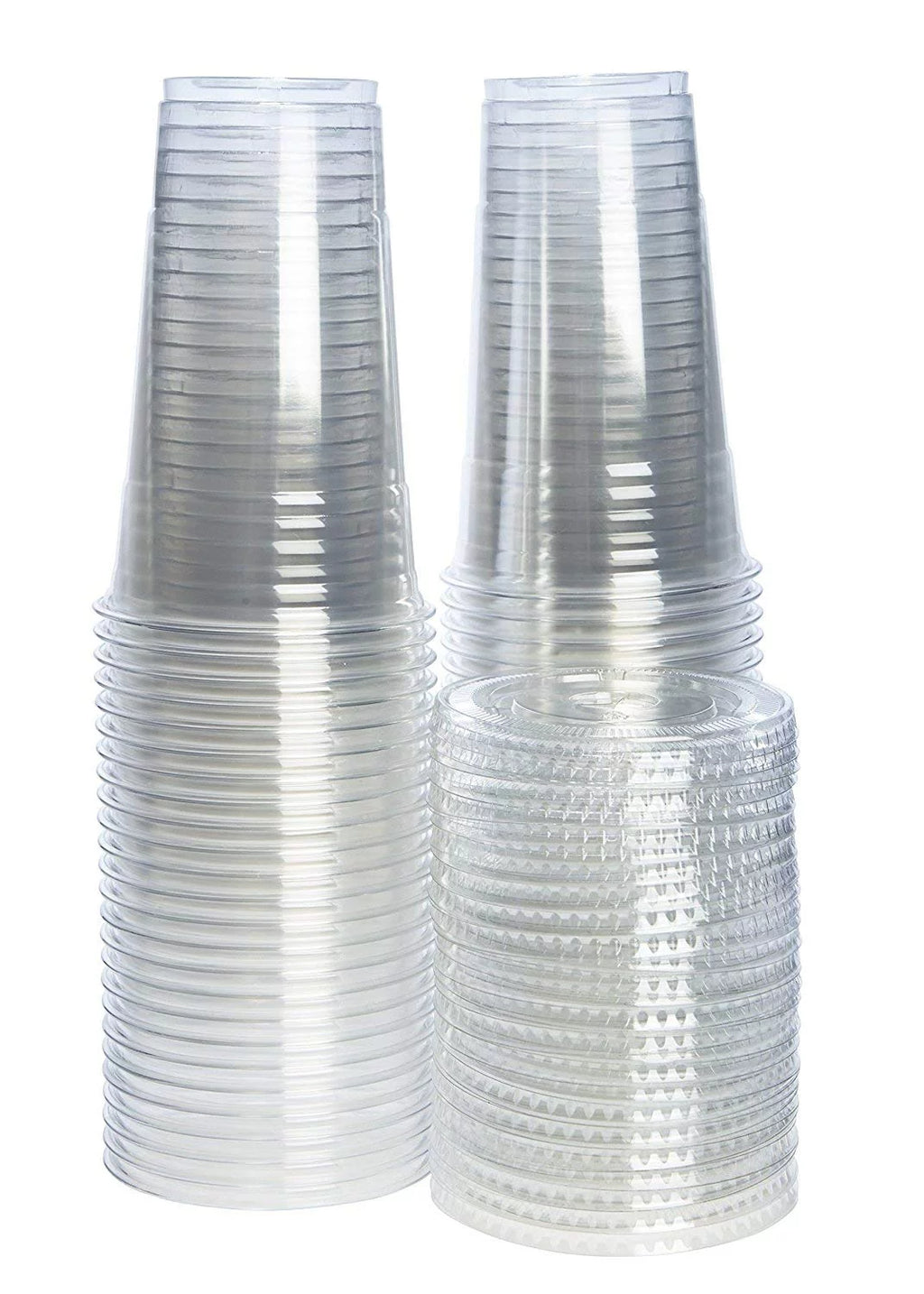 Clear Plastic Cups 24 Oz with Lids, 100-Pack A37619