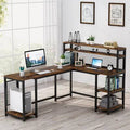 Rustic Brown L-Shape Desk with Hutch G1974