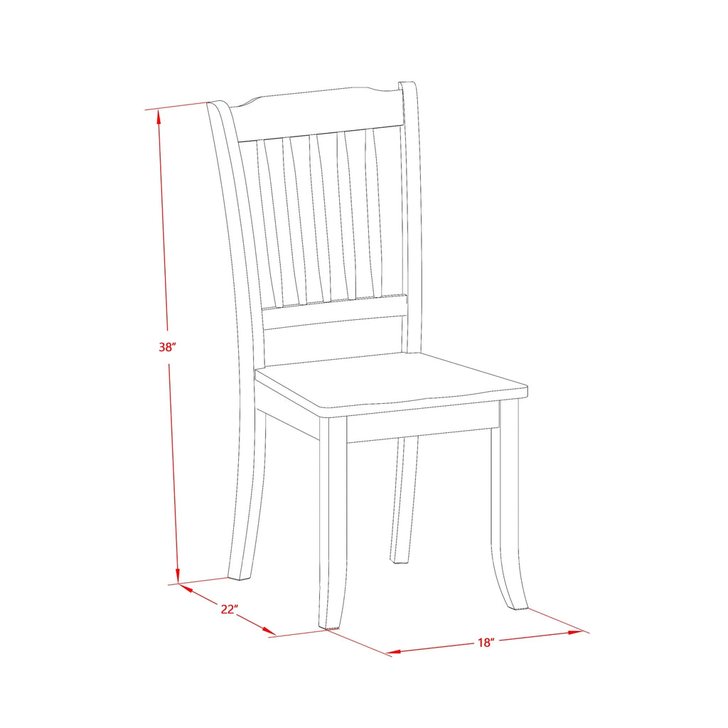 5 Piece Wood Dining Set with Slatted Chairs G82782