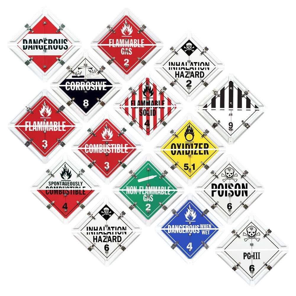 15-Legend Worded Aluminum Placard Set with White Back Plate Z234