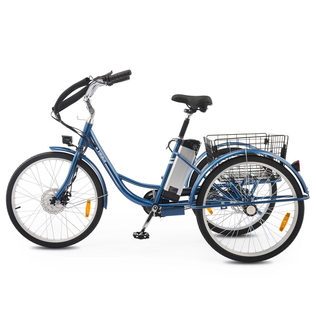 26" 350W Electric Tricycle with Basket 36V 10Ah Navy F2278