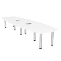 10 Person Arc Boat Conference Room Table with Power Modules C421