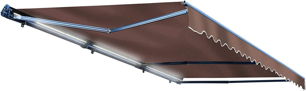 Motorized Retractable Patio Awning, 16x10 Feet, Polyester Canopy, Blue Z2839