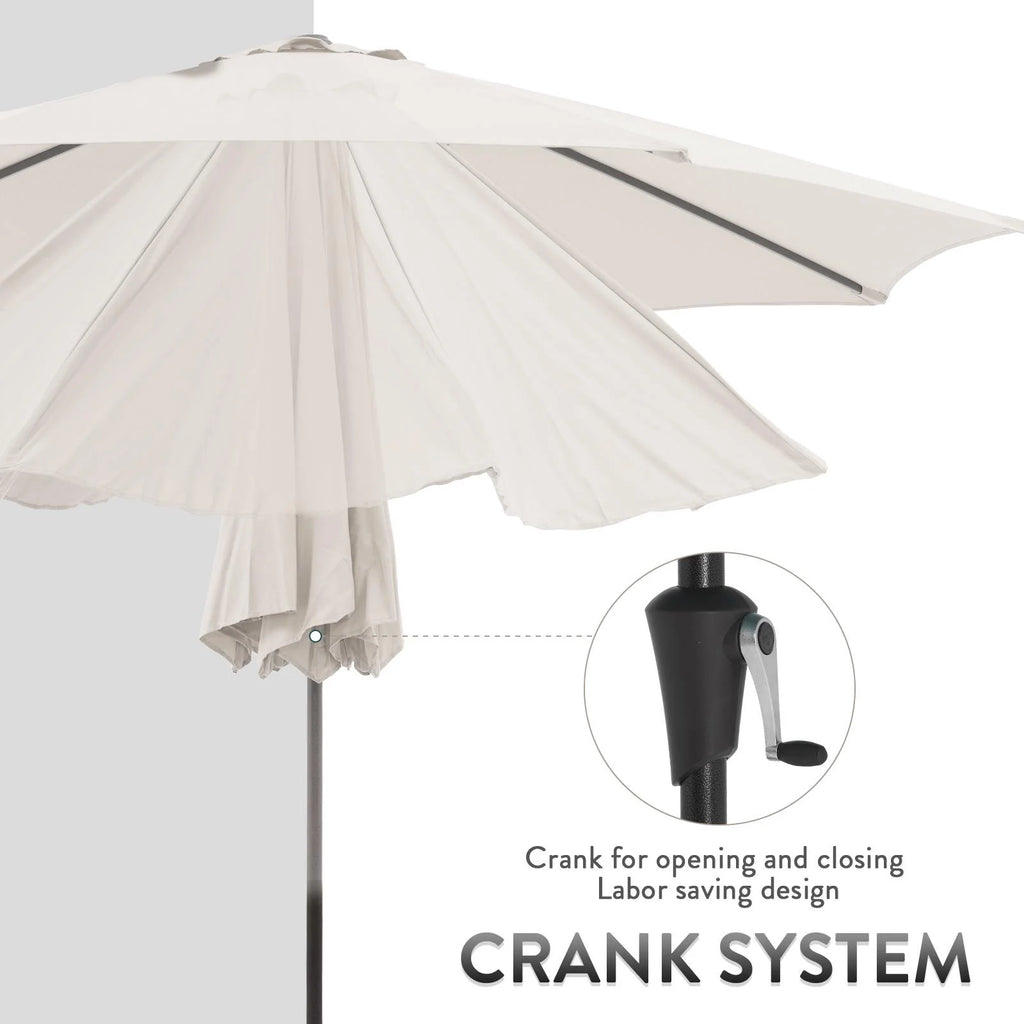 Cream 9-Feet Patio Umbrella with 8 Ribs E301565