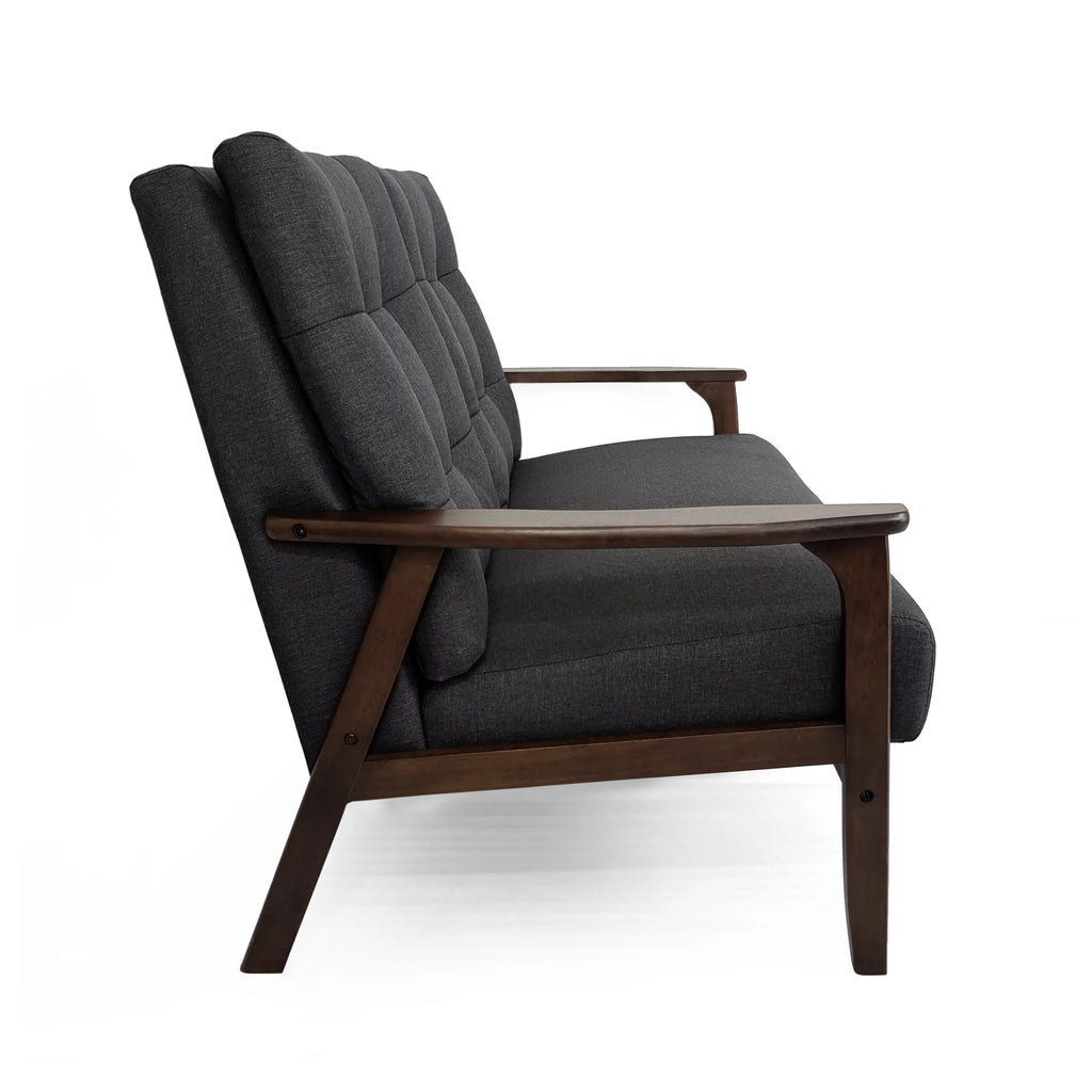 Charcoal Gray Tufted Loveseat A231131