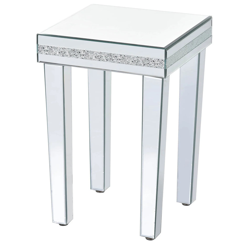 Glass Mirrored Side Table with Adjustable Height Legs X45140