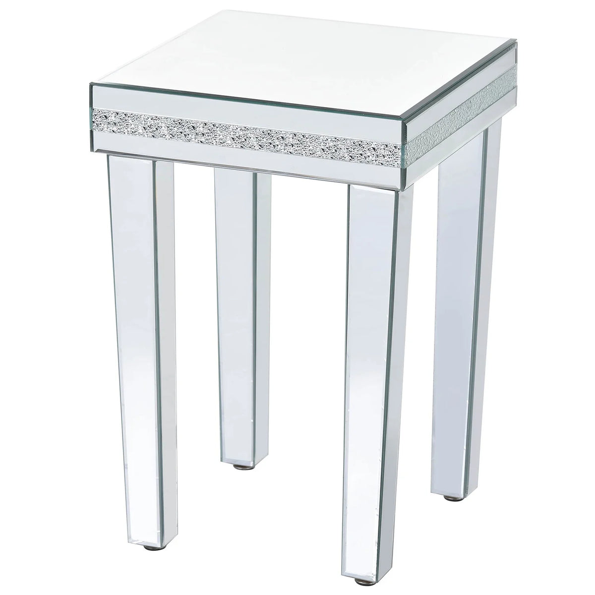 Glass Mirrored Side Table with Adjustable Height Legs X45140