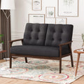 Charcoal Gray Tufted Loveseat A231131